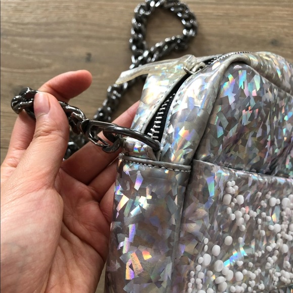 Silver iridescent shoulder bag - Picture 4 of 7